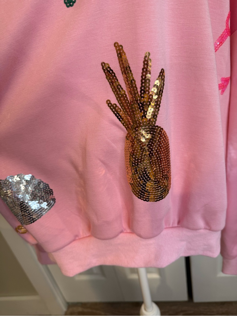 Simply Southern, Pink Sequin Coastal Sweatshirt, Size XL NWT - Picture 4 of 13